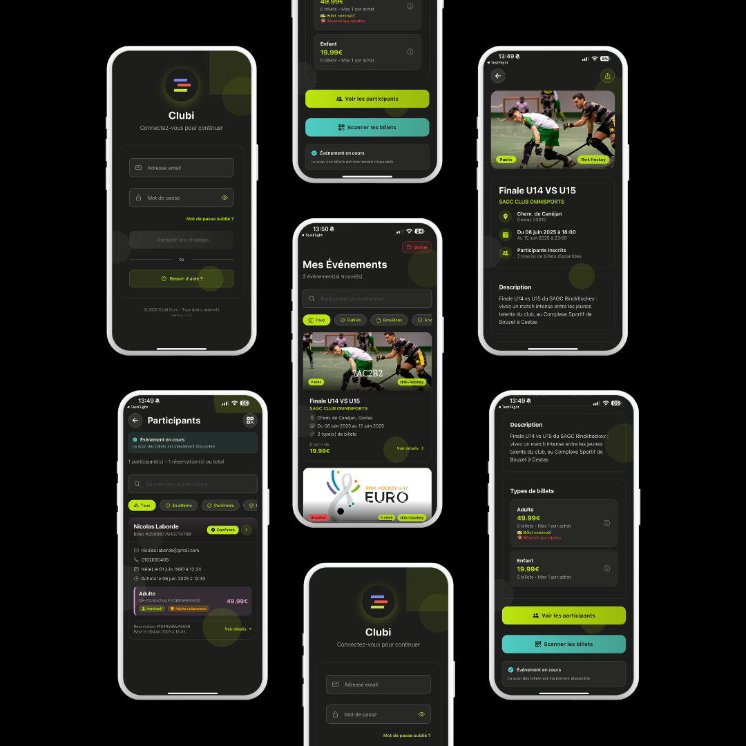 Application mobile - outil de gestion pour les organisateurs